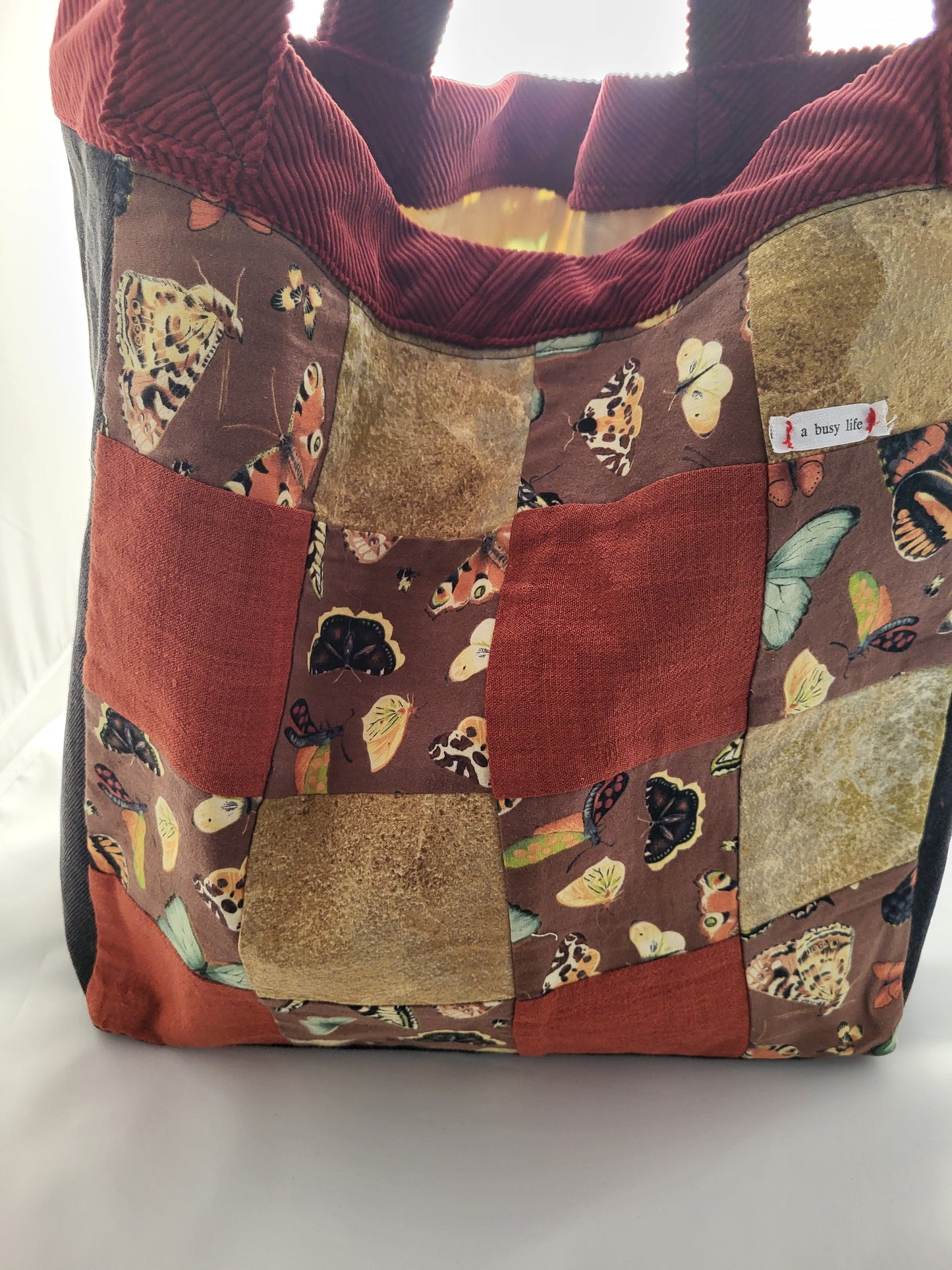 Patchwork Sweater Sized project bag, Tote Project Bag,    project bag,  Storage bag